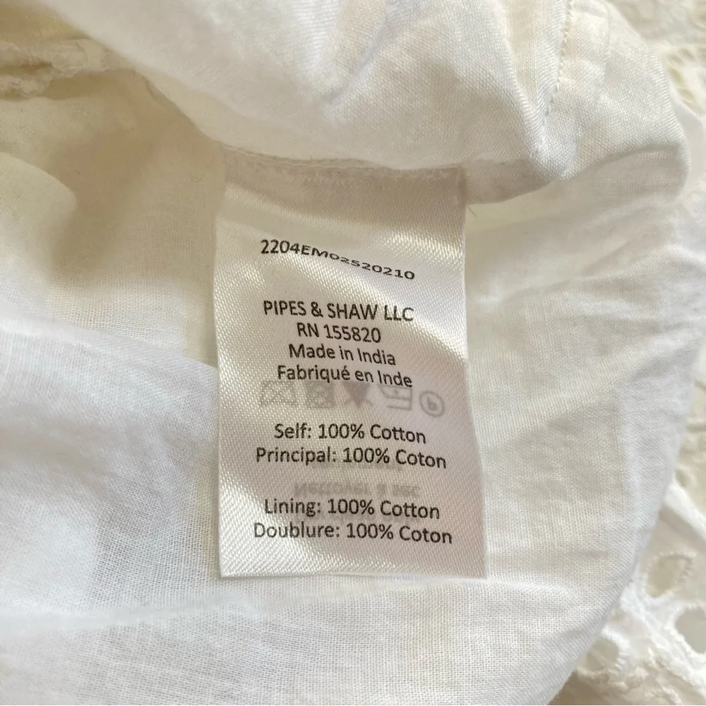 NEW Veronica Beard White Cali Eyelet Off the Shoulder Cotton Maxi Dress, Size 4 - Picture 10 of 11